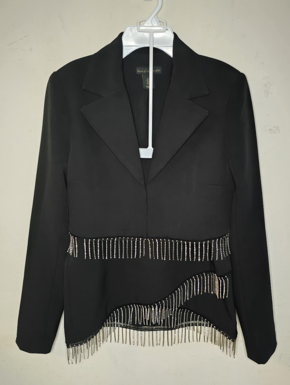 House of Harlow 1960 Rhinestone Fringe Blazer Skirt Set Women’s Size Small Y2K - Picture 2 of 16